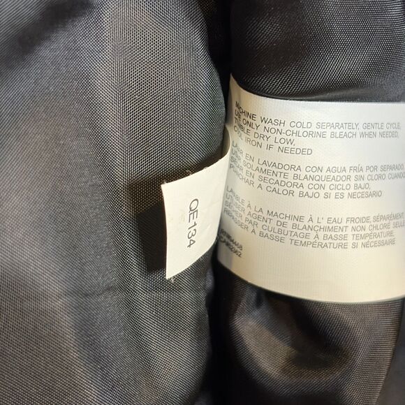 Nautica Coat Sz LP Women’s Black Ivory Polyester Zip Snap Jacket Missing Hood - Picture 14 of 16